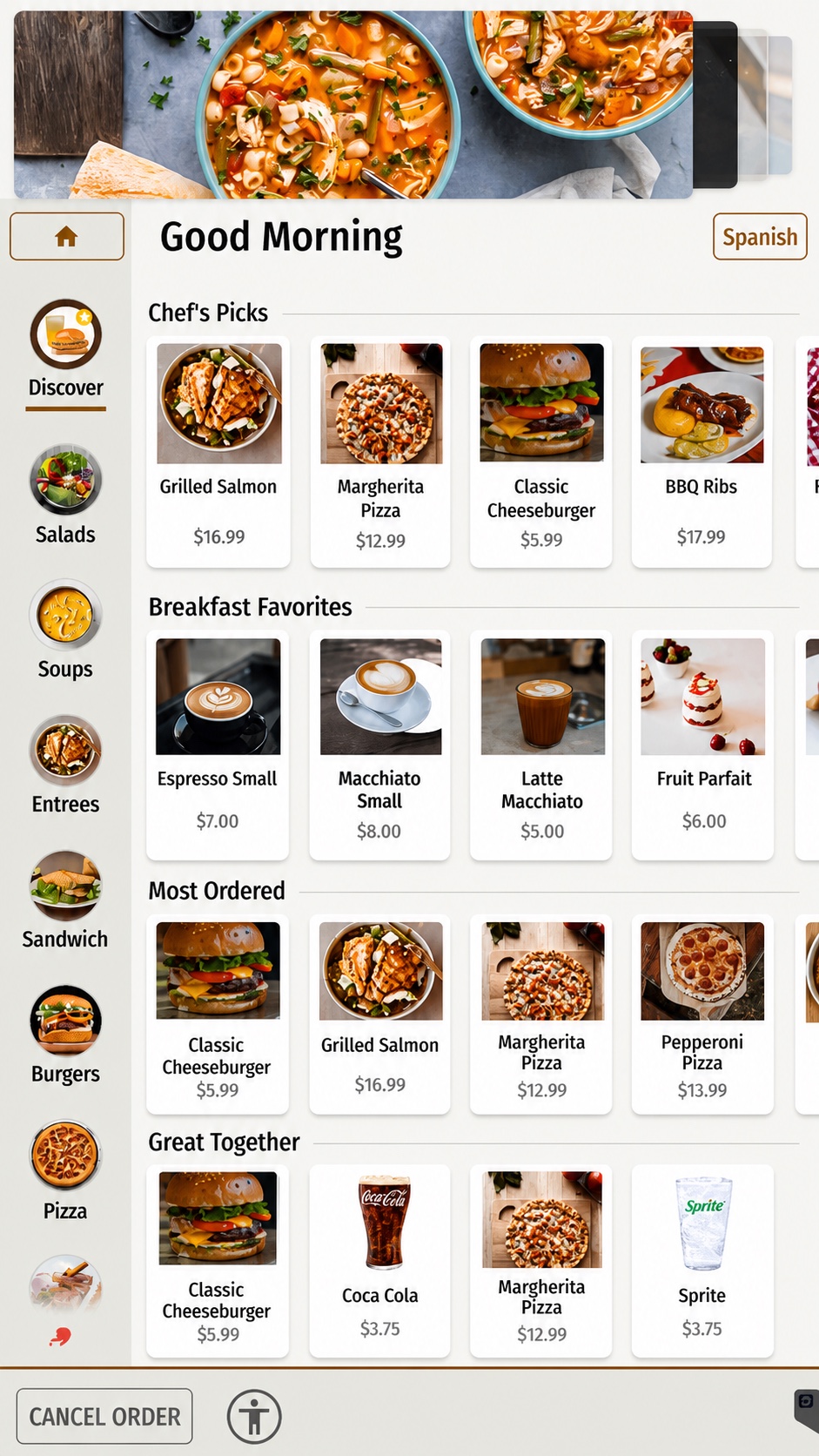 XPR Discovery Feed — casual dining theme